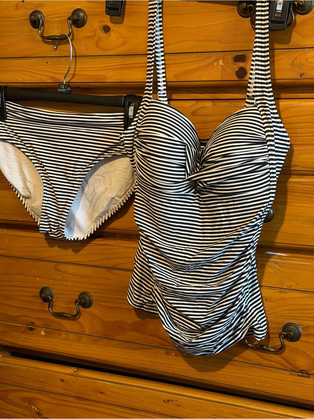 Bond-eye Australia size 6 Blue & White Striped Two-Piece Swimsuit - Picture 4 of 4